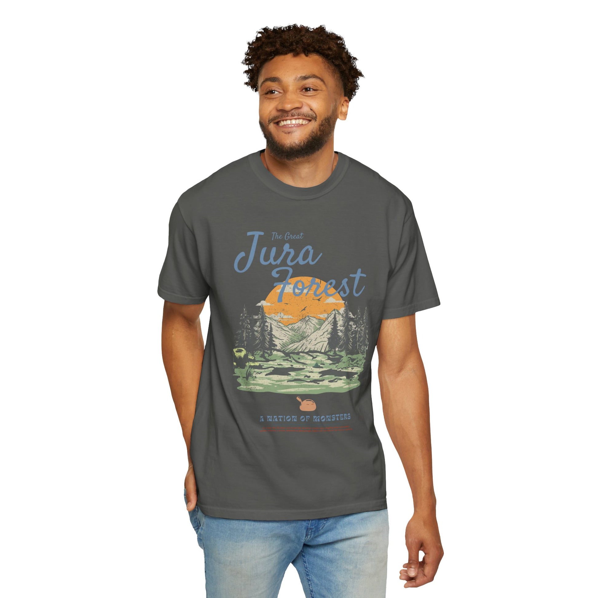 The Great Jura Forest, Monster Nation Retro Style Relaxed Fit Cotton T-Shirt