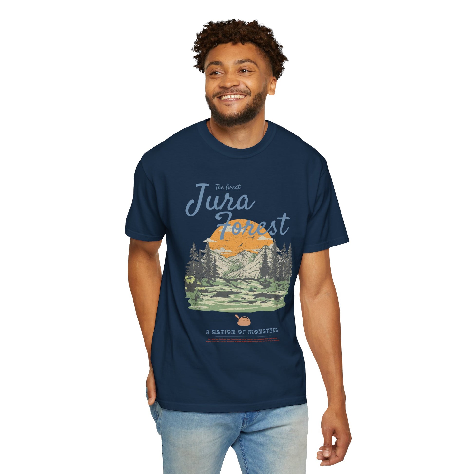 The Great Jura Forest, Monster Nation Retro Style Relaxed Fit Cotton T-Shirt