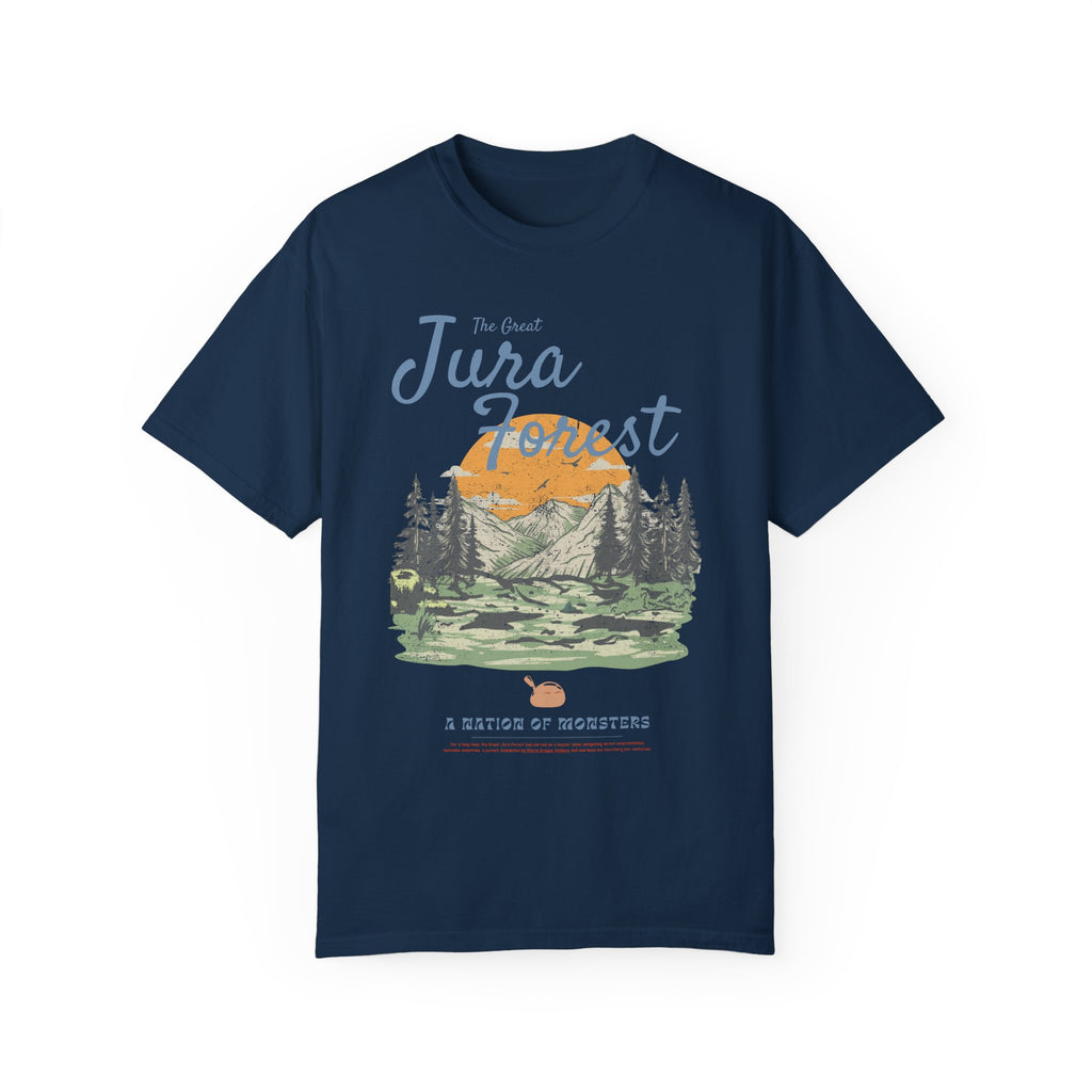 The Great Jura Forest, Monster Nation Retro Style Relaxed Fit Cotton T-Shirt
