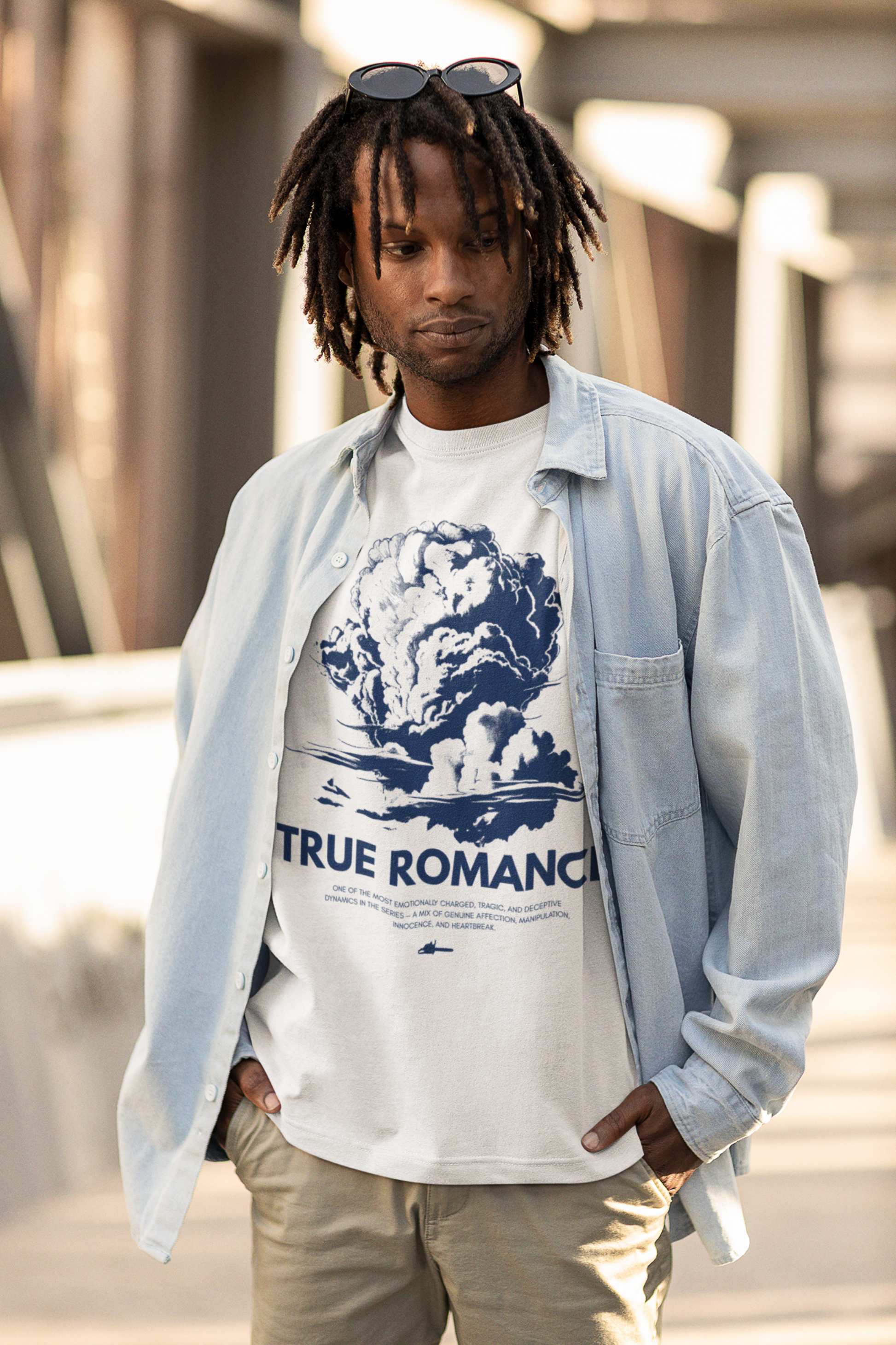 True Romance T‑Shirt — Vintage Cloud Explosion Graphic Tee