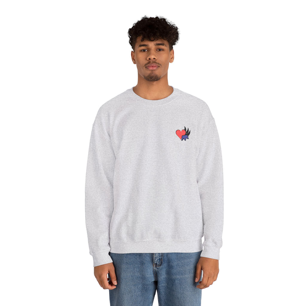 Embroidered Heart & Feather Corazon Crewneck Sweatshirt