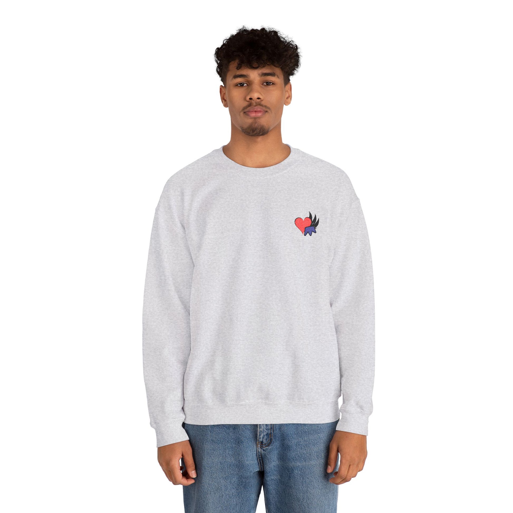 Embroidered Heart & Feather Corazon Crewneck Sweatshirt