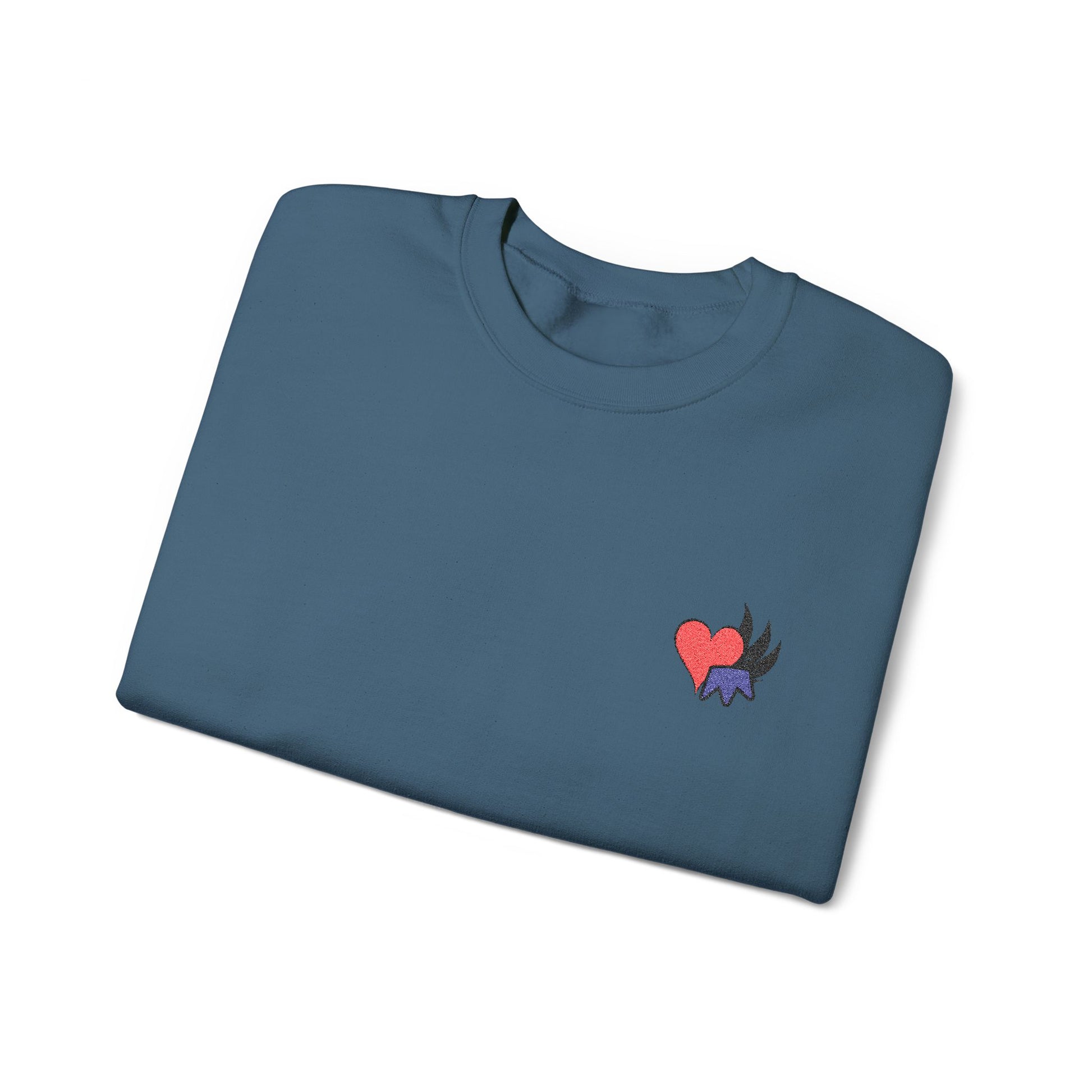 Embroidered Heart & Feather Corazon Crewneck Sweatshirt