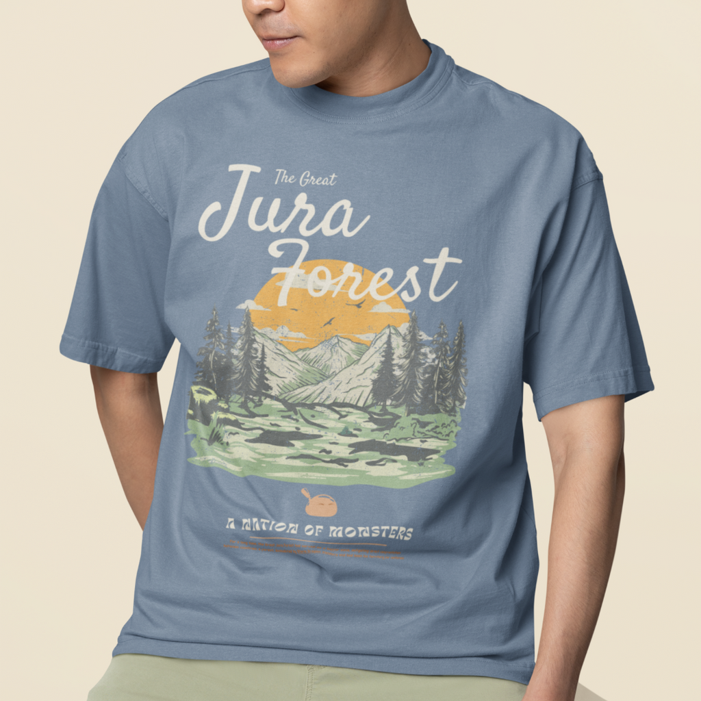 The Great Jura Forest, Monster Nation Retro Style Relaxed Fit Cotton T-Shirt