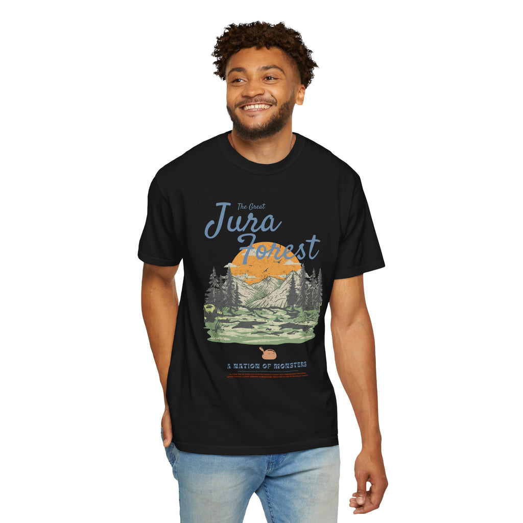 The Great Jura Forest, Monster Nation Retro Style Relaxed Fit Cotton T-Shirt
