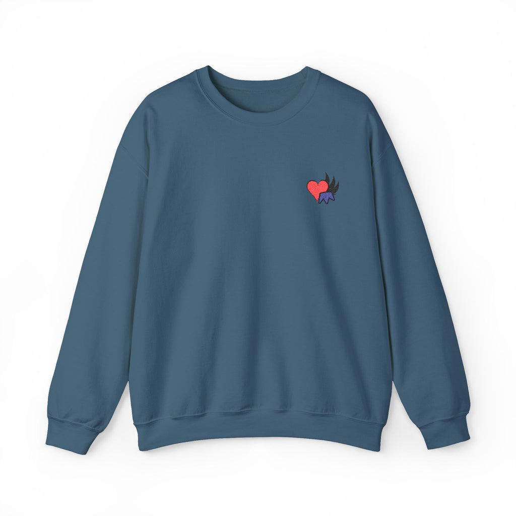 Embroidered Heart & Feather Corazon Crewneck Sweatshirt