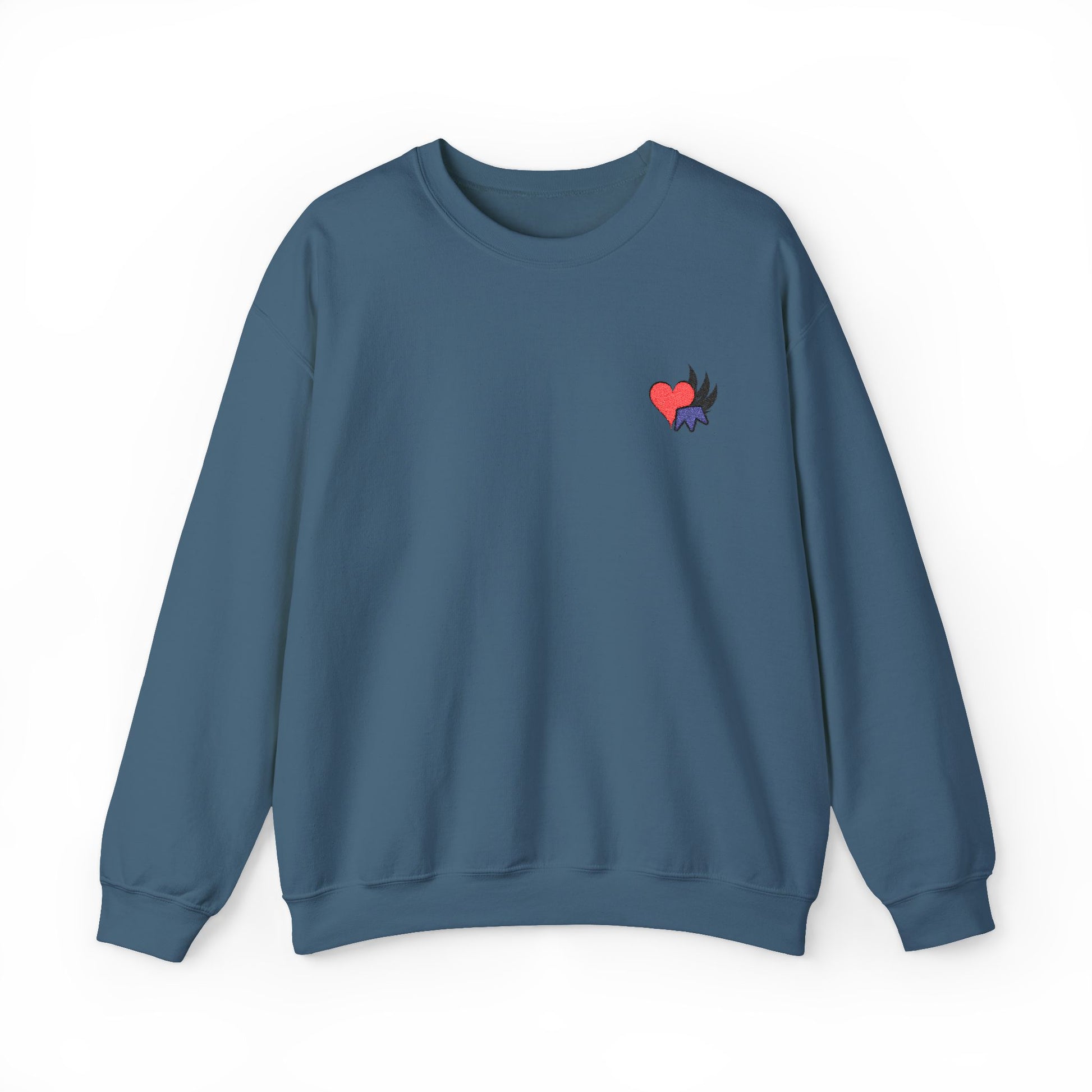 Embroidered Heart & Feather Corazon Crewneck Sweatshirt