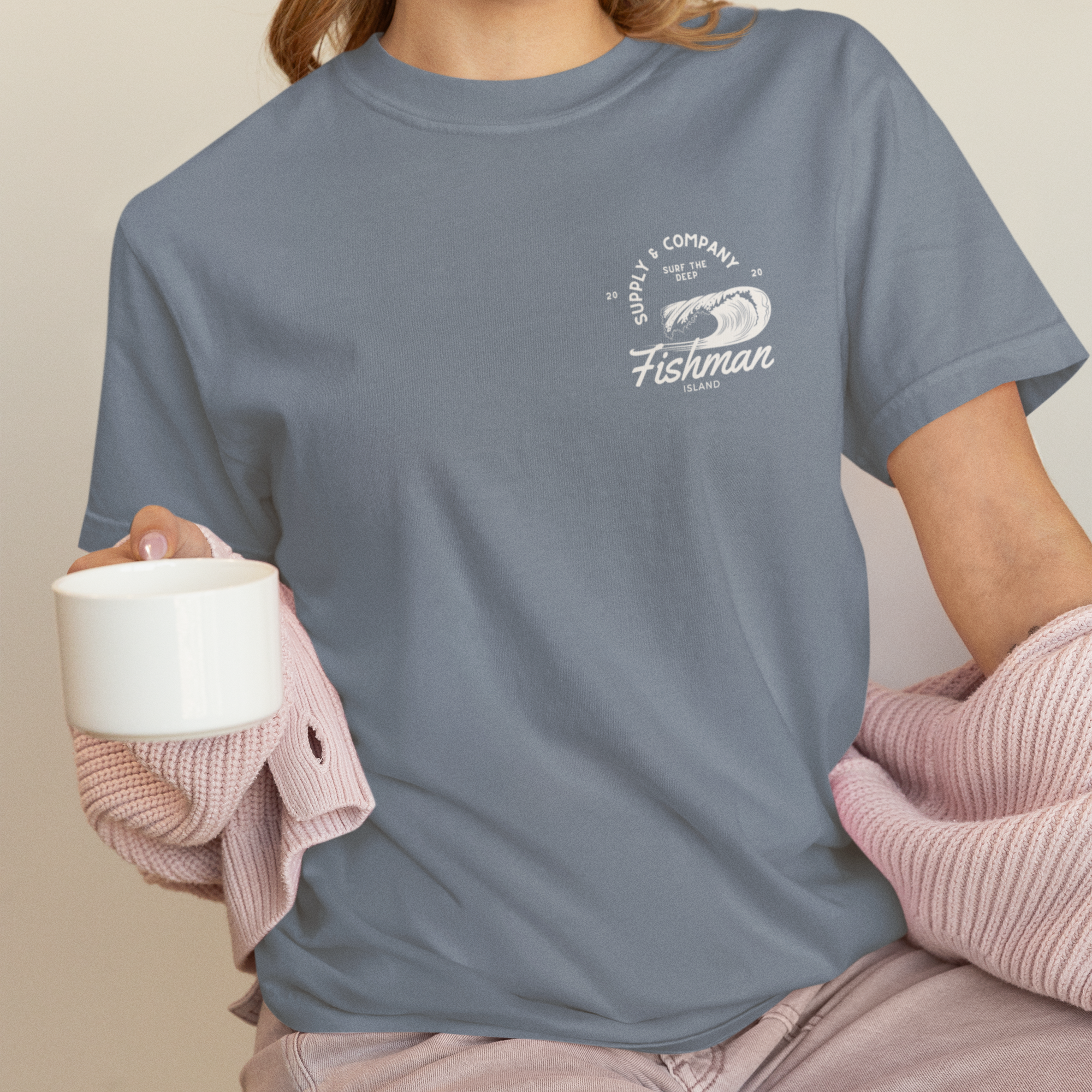 Summer Waves Retro Style Garment-Dyed T-shirt