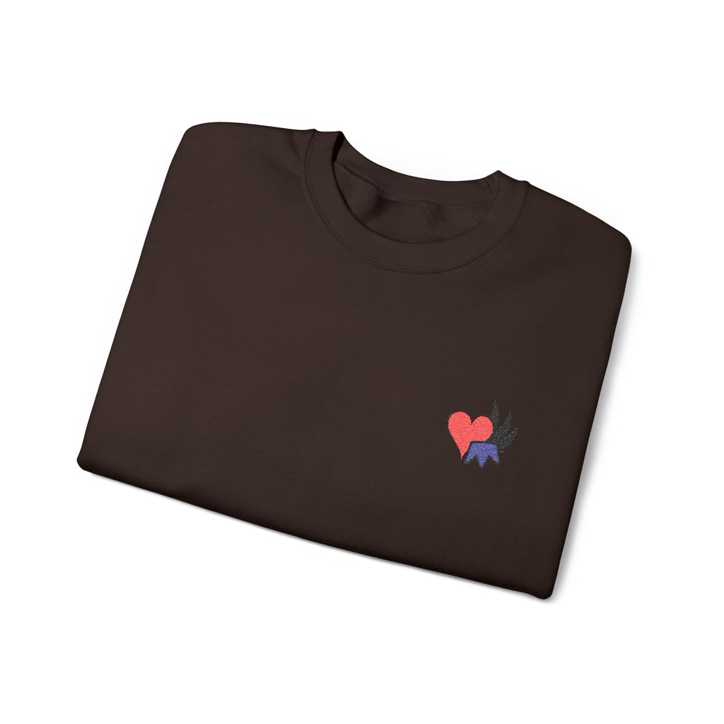 Embroidered Heart & Feather Corazon Crewneck Sweatshirt