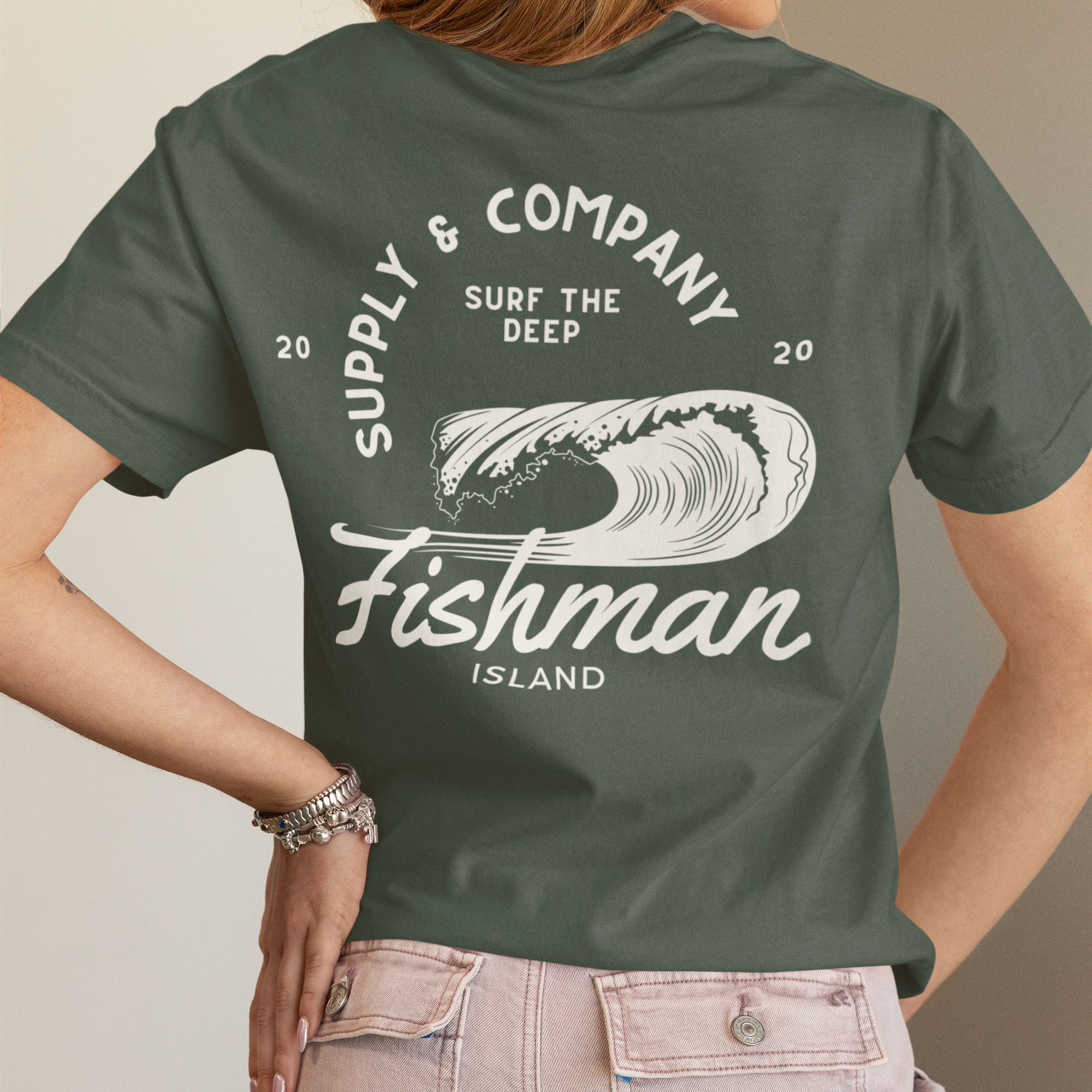 Summer Waves Retro Style Garment-Dyed T-shirt