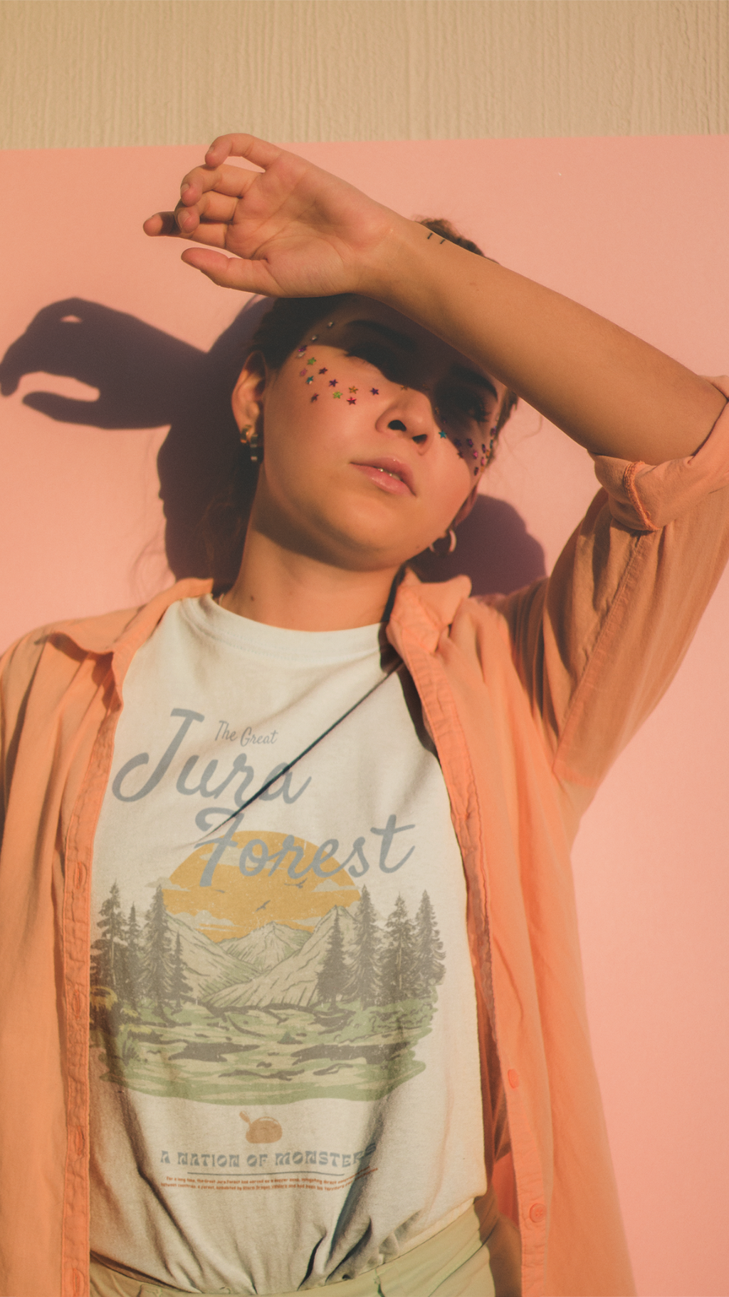 The Great Jura Forest, Monster Nation Retro Style Relaxed Fit Cotton T-Shirt