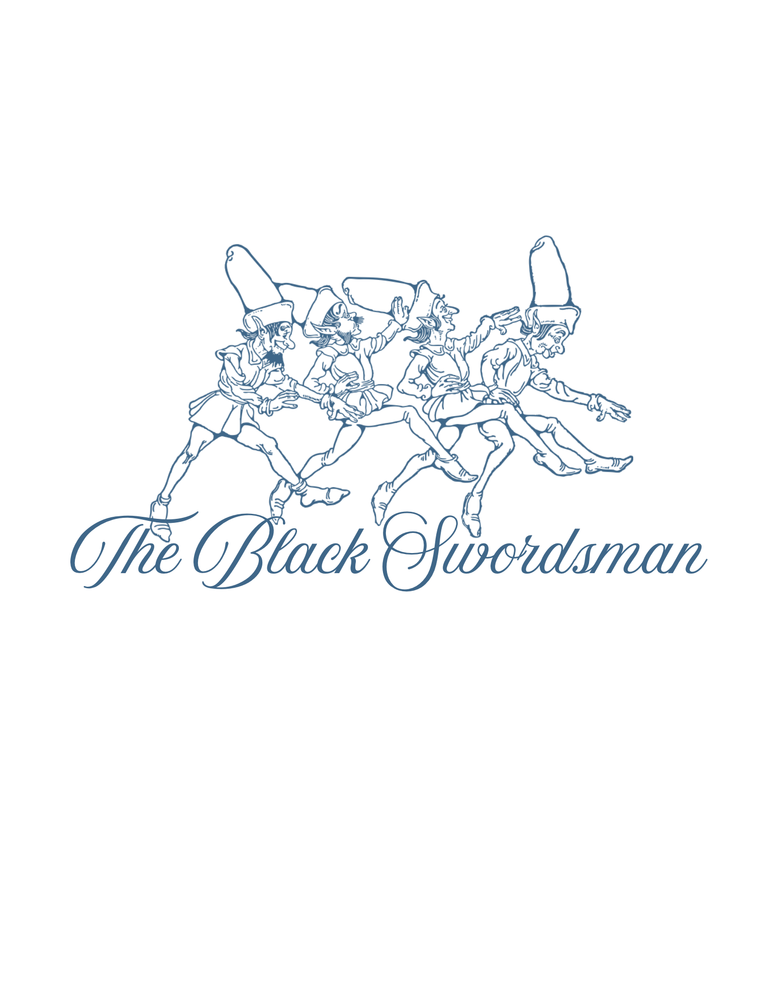 Black Swordsman Scenic Back Print Essentials T -Shirt