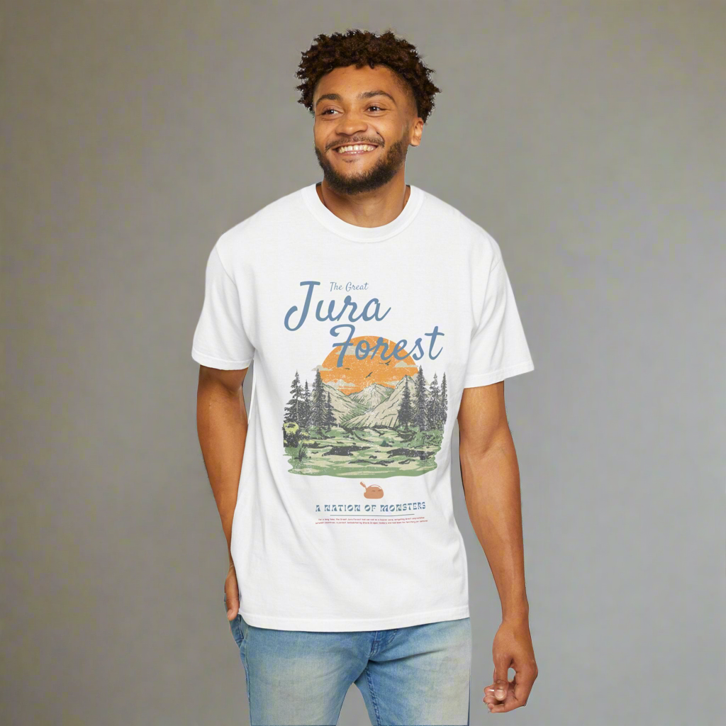 The Great Jura Forest, Monster Nation Retro Style Relaxed Fit Cotton T-Shirt