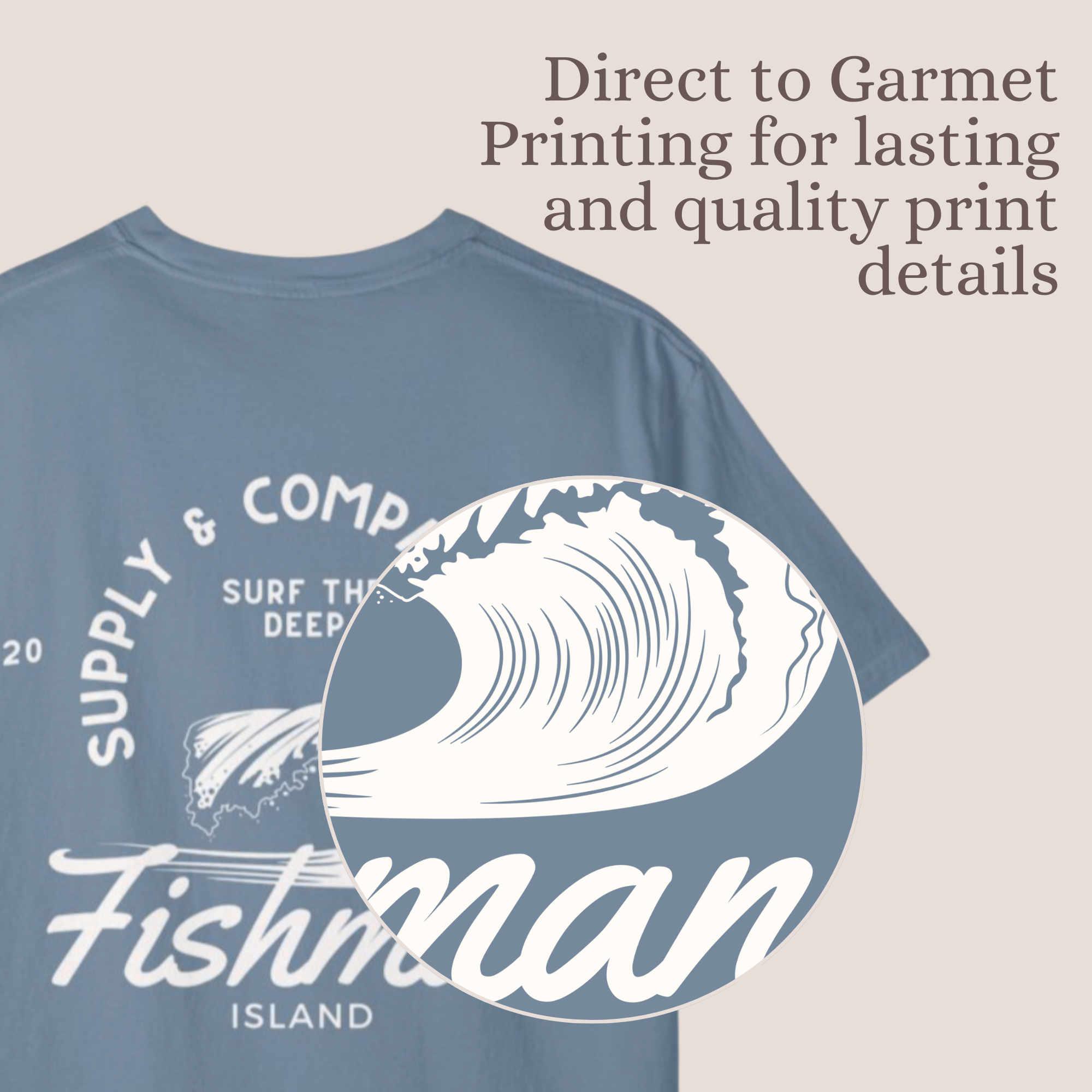 Summer Waves Retro Style Garment-Dyed T-shirt
